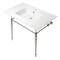 Fauceture KVPB372271PN 37-Inch Console Sink with Brass Legs (Single Faucet Hole), White/Polished Nickel KVPB372271PN - alternate 1